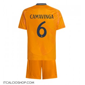 Real Madrid Eduardo Camavinga #6 Seconda Maglia Bambino 2024-25 Manica Corta (+ Pantaloni corti)